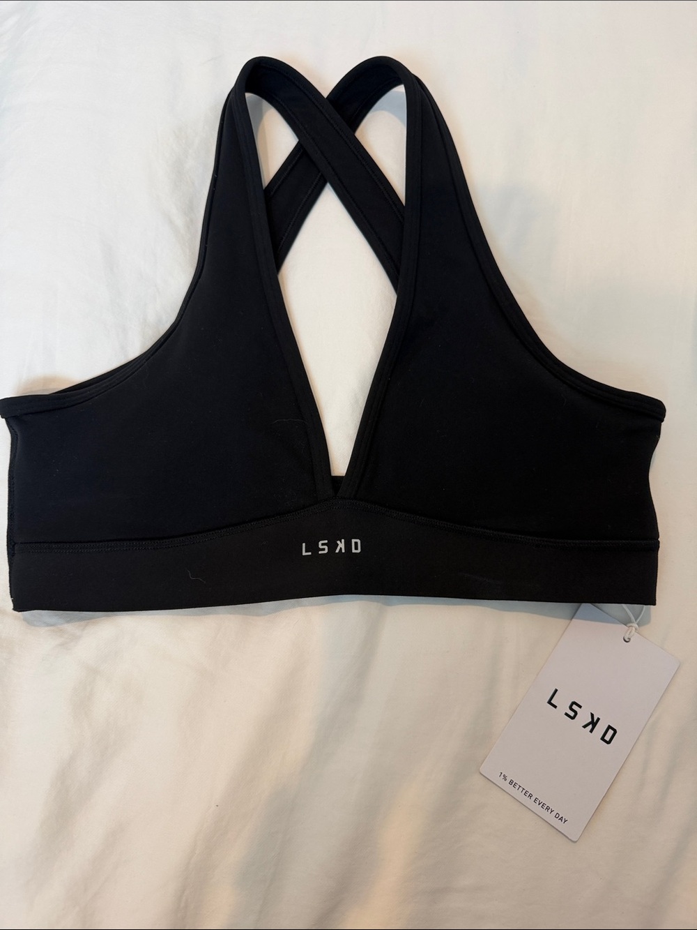 LSKD Black Crisscross Sports Bra